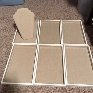 Stella and Dot trays (6) and necklace display. Great condition.